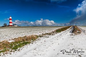 Snowy Happisburgh Lighthouse