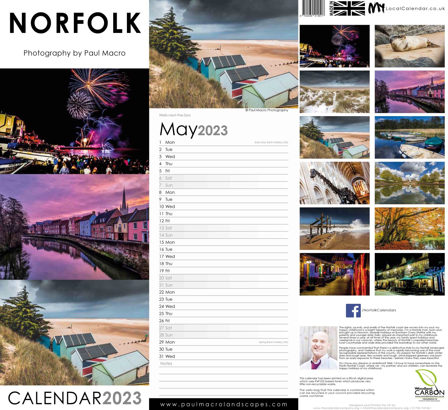 Slimline NORFOLK 2023 Calendar Paul Macro Photography