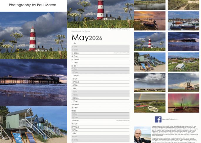 Slimline NORTH NORFOLK COAST 2026 Calendar