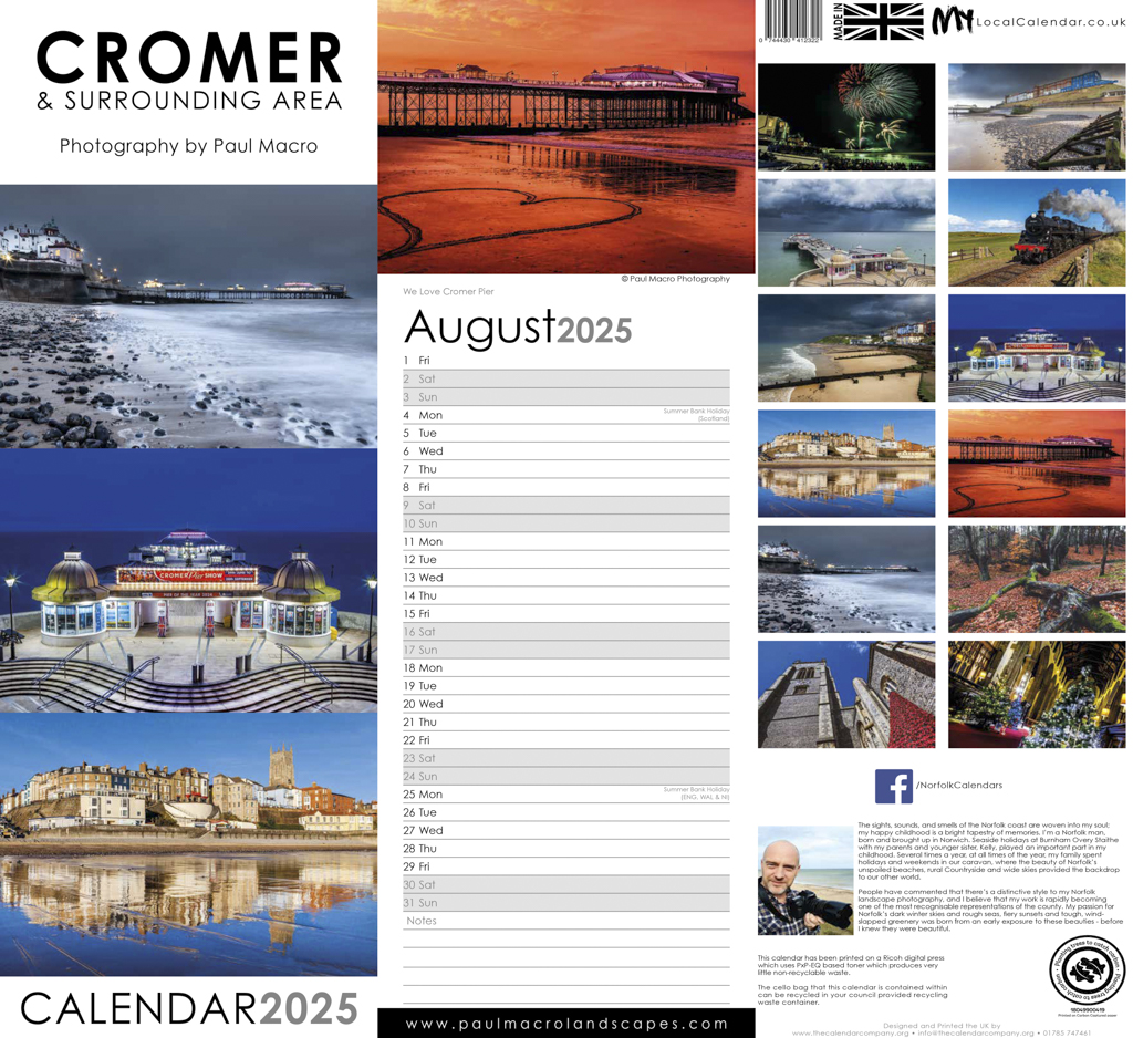 Slimline Cromer 2025 Calendar Paul Macro Photography