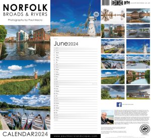 Slimline NORFOLK BROADS & RIVERS 2024 Calendar – Paul Macro Photography