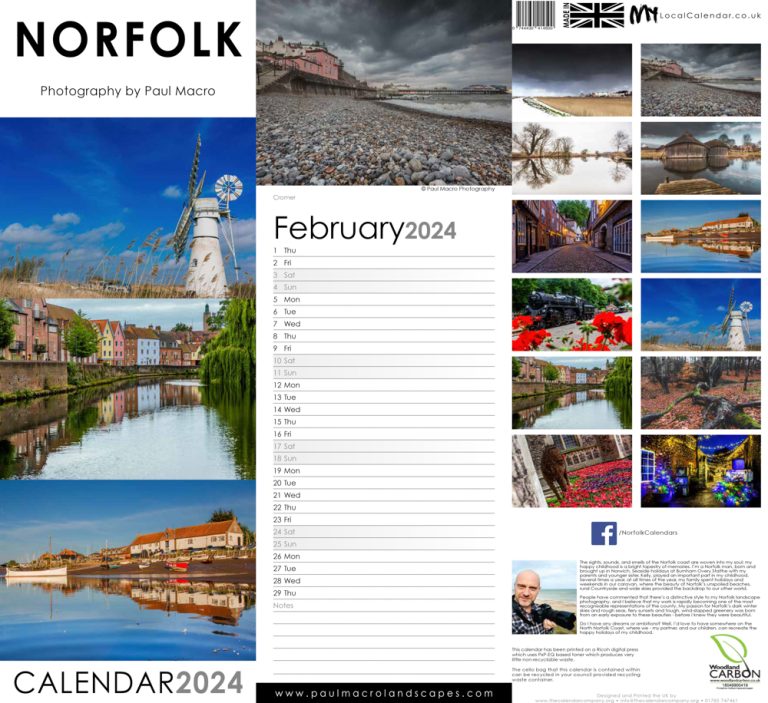 Slimline NORFOLK 2024 Calendar – Paul Macro Photography