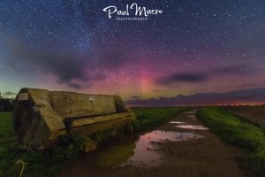 Aurora Borealis 'Norfolk' Lights over Cley Coast Path