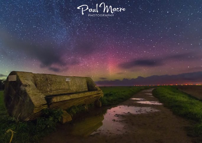 Aurora Borealis 'Norfolk' Lights over Cley Coast Path