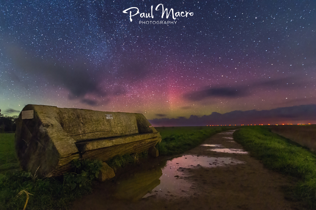 Aurora Borealis 'Norfolk' Lights over Cley Coast Path